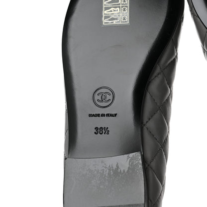Chanel Lambskin Quilted CC Cap Toe Ballerina Flats 38.5 Grey 6 of 8