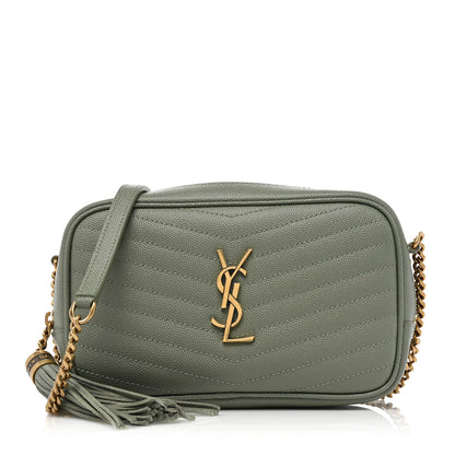 Saint Laurent Grain De Poudre Matelasse Monogram Mini Lou Camera Bag Light Sage 1 of 8