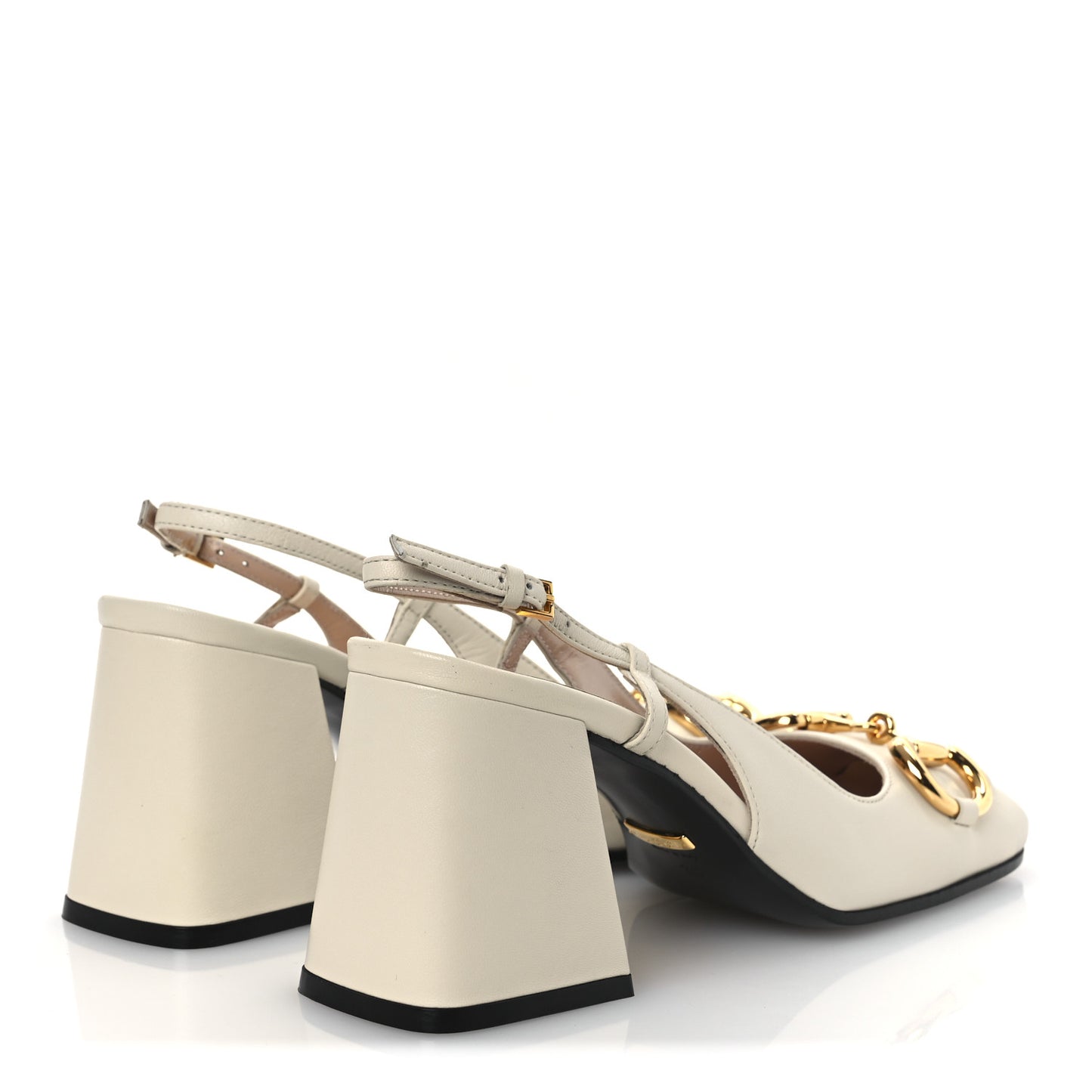 Malaga Kid Horsebit 75mm Slingback Pumps 36 Mystic White