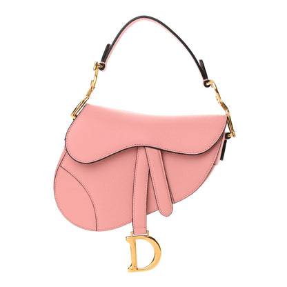 Christian Dior Grained Calfskin Mini Saddle Bag Pink 1 of 9