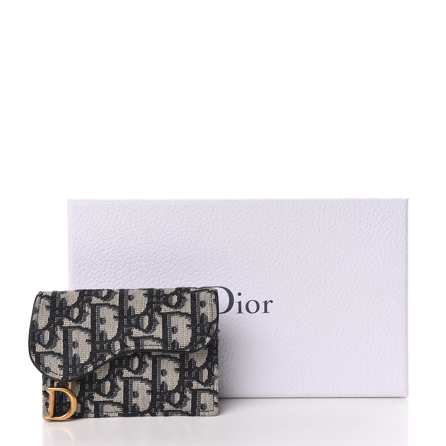 Christian Dior Oblique Saddle Card Holder Blue 8 of 8