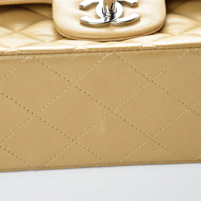 Chanel Lambskin Quilted Medium Double Flap Beige 18 of 20