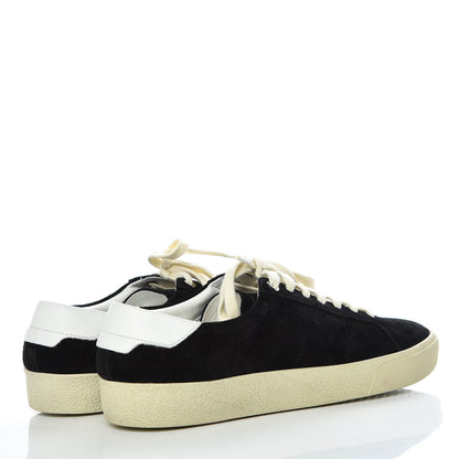 Saint Laurent Distressed Suede Womens Court Classic Sneakers 39 Black 4 of 9