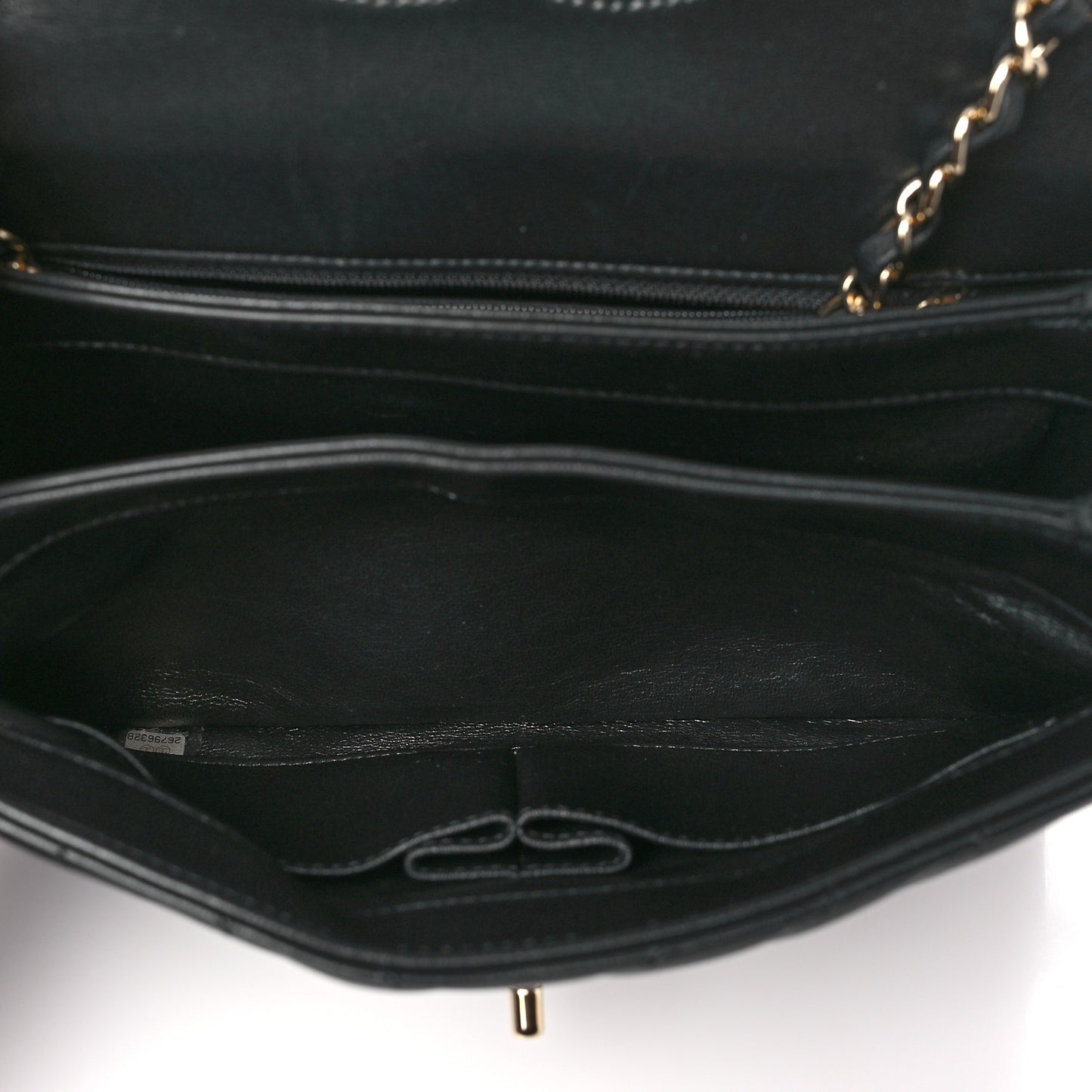 Lambskin Chevron Quilted Small Trendy CC Dual Handle Flap Bag Black