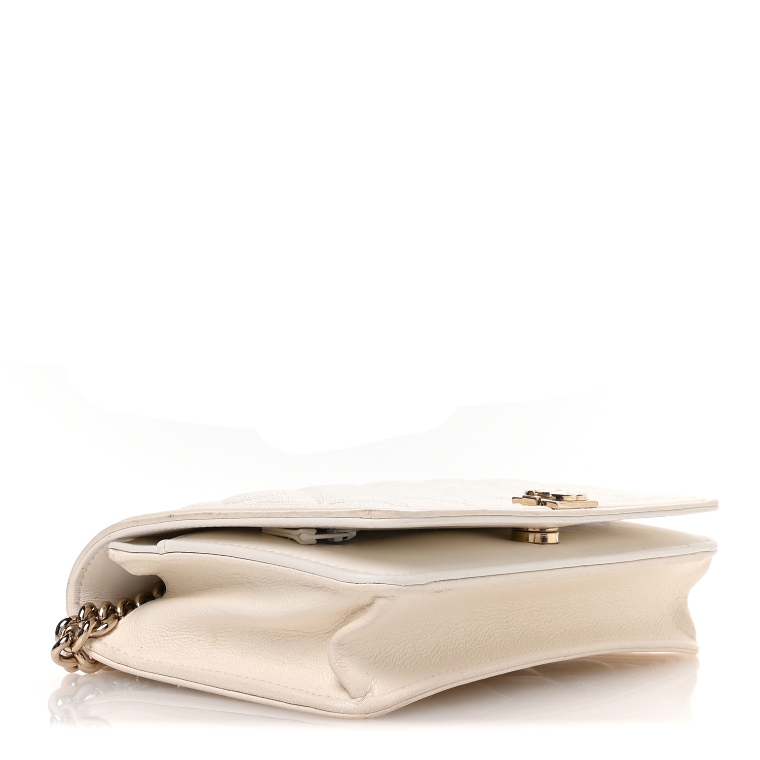 Chanel Caviar Quilted Boy Wallet On Chain WOC White 4 of 12