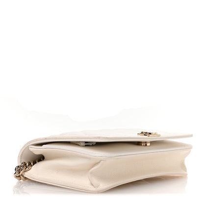 Chanel Caviar Quilted Boy Wallet On Chain WOC White 4 of 12