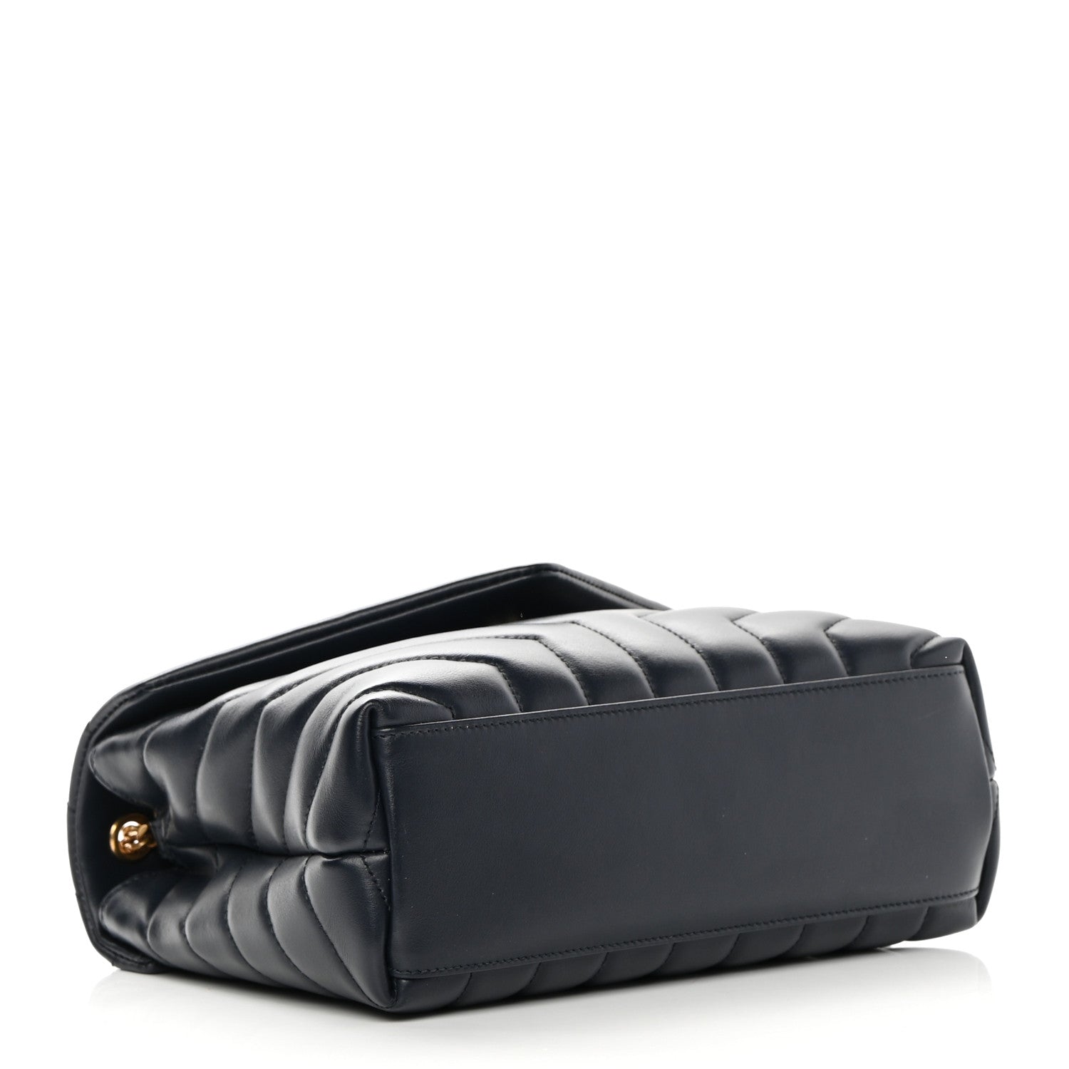Saint Laurent Calfskin Y Quilted Monogram Small Loulou Chain Satchel Deep Marine 4 of 13