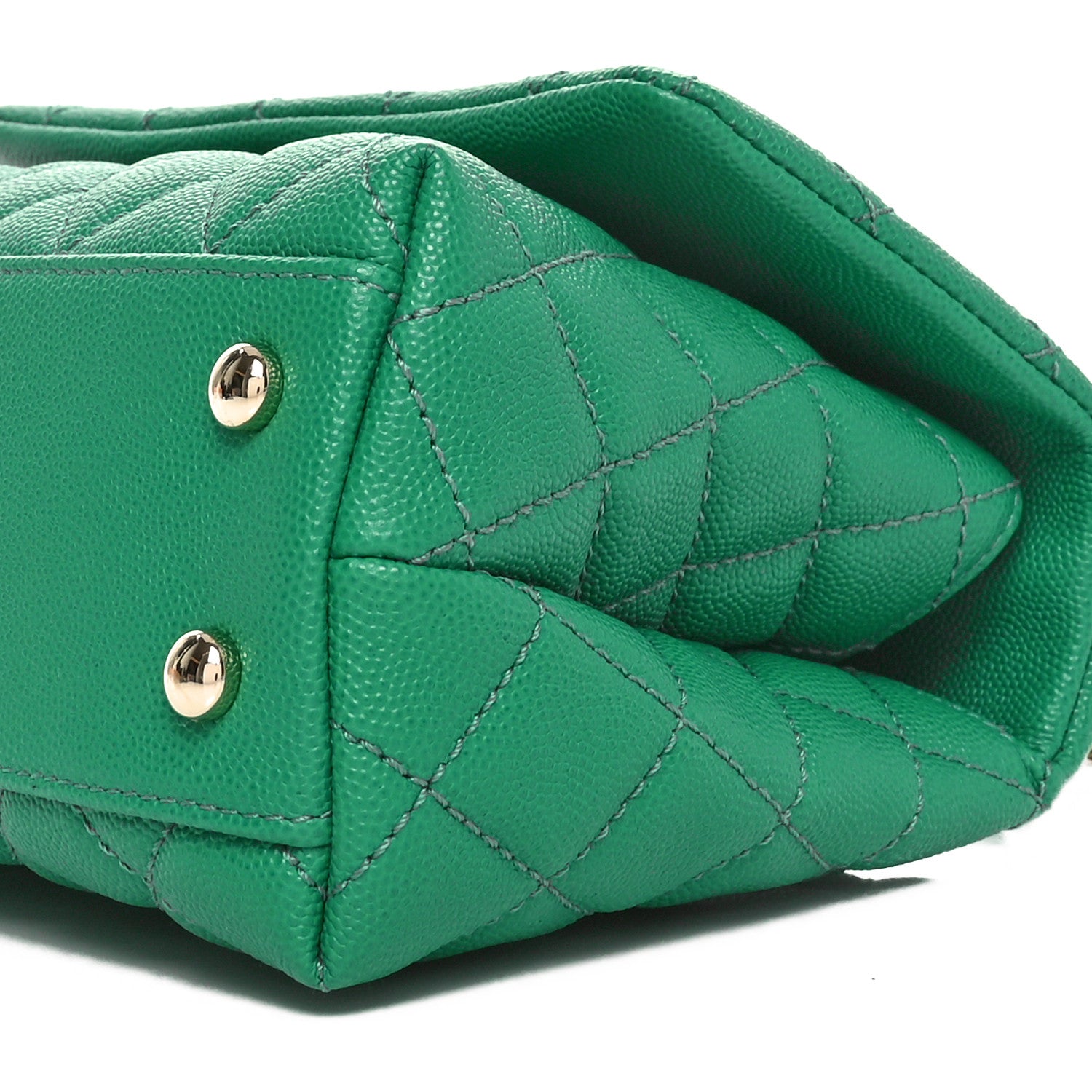 Chanel Caviar Quilted Mini Coco Handle Flap Green 10 of 10