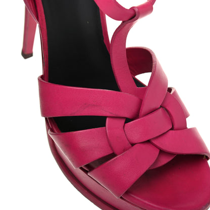 Saint Laurent Calfskin Tribute 105 Platform Sandals 39.5 Fuchsia 16 of 28