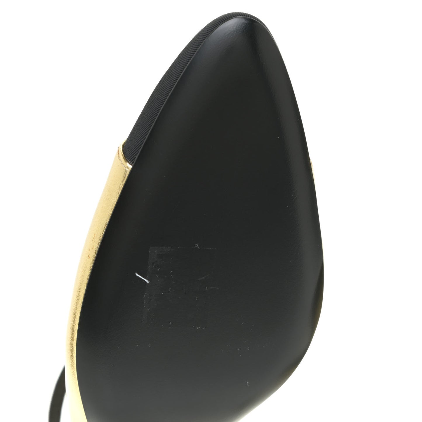 Laminated Lambskin Grosgrain Cap Toe CC Pumps 36 Gold Black