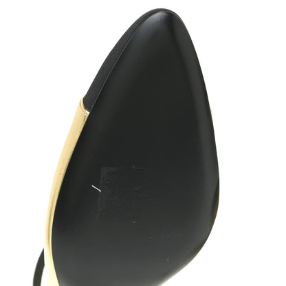 Chanel Laminated Lambskin Grosgrain Cap Toe CC Pumps 36 Gold Black 7 of 14
