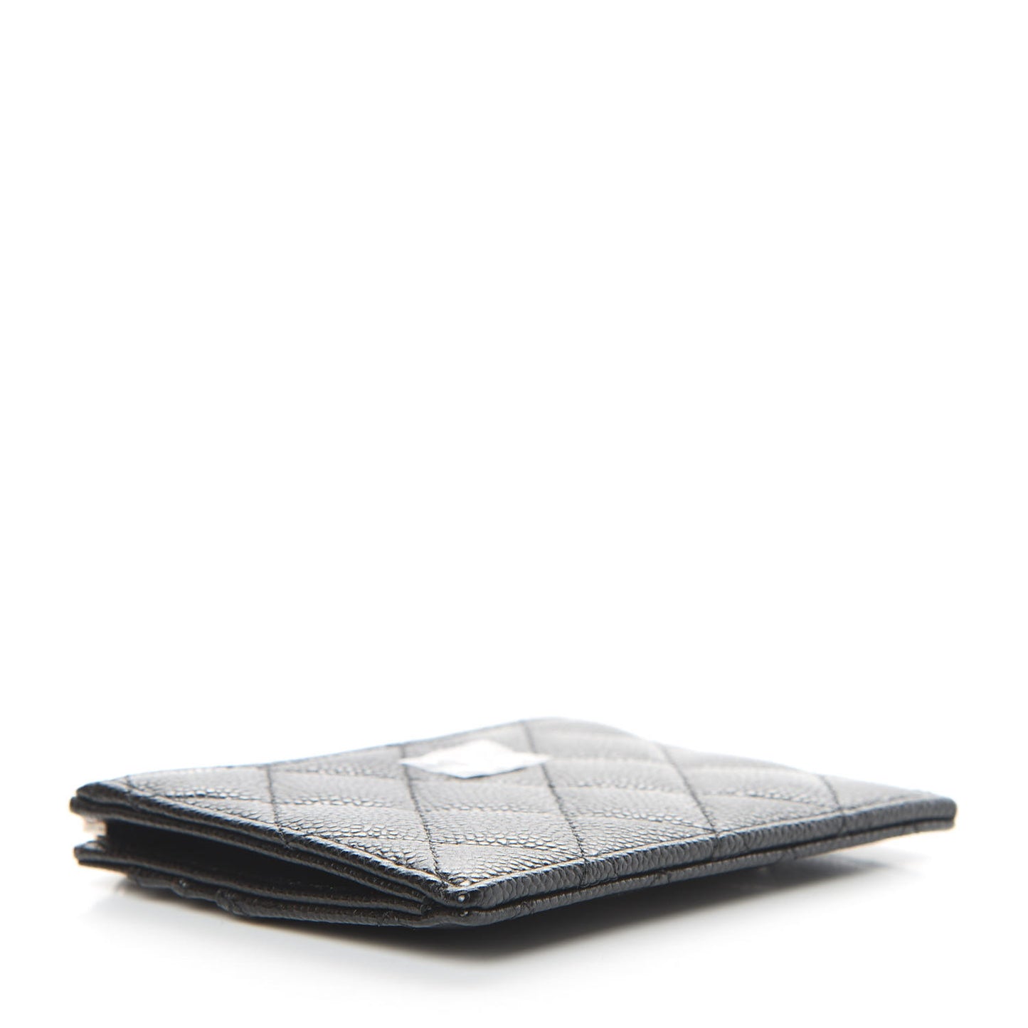 Caviar Quilted CC Zip Card Holder Black