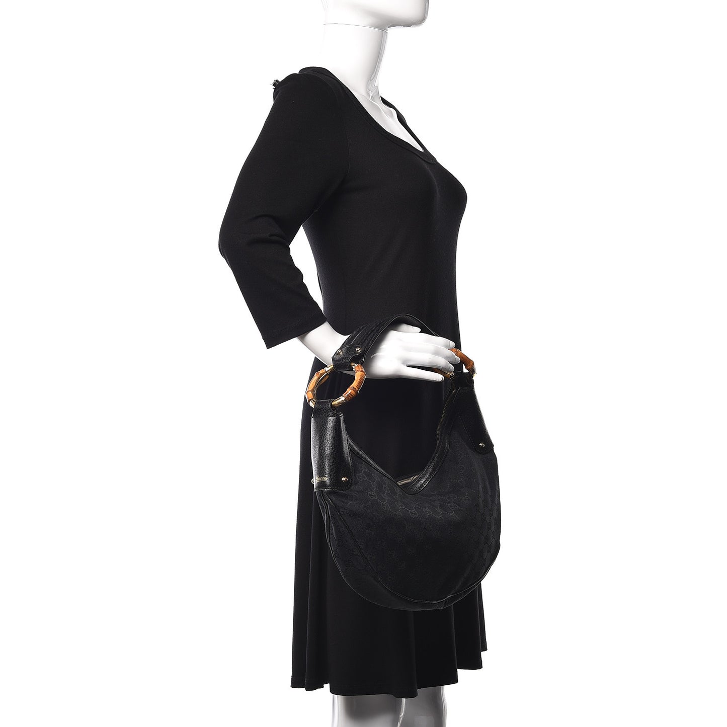 Monogram Bamboo Ring Hobo Black