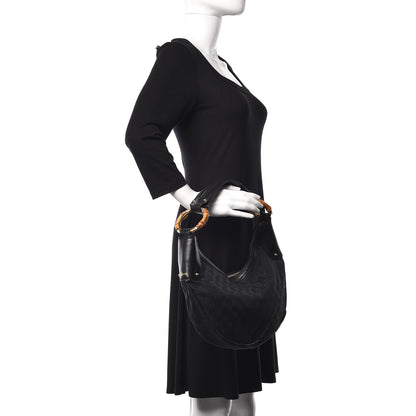 Gucci Monogram Bamboo Ring Hobo Black 2 of 8