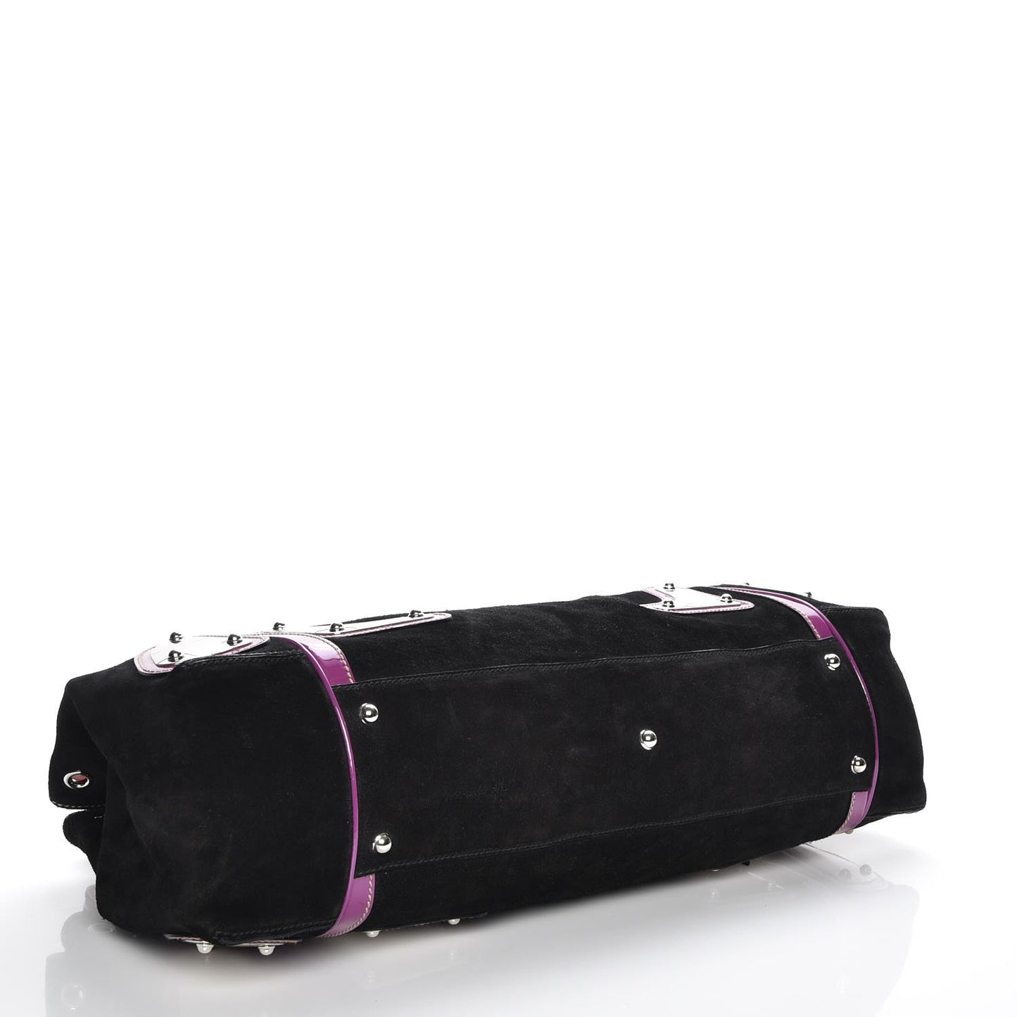 Suede Race Medium Top Handle Tote Black