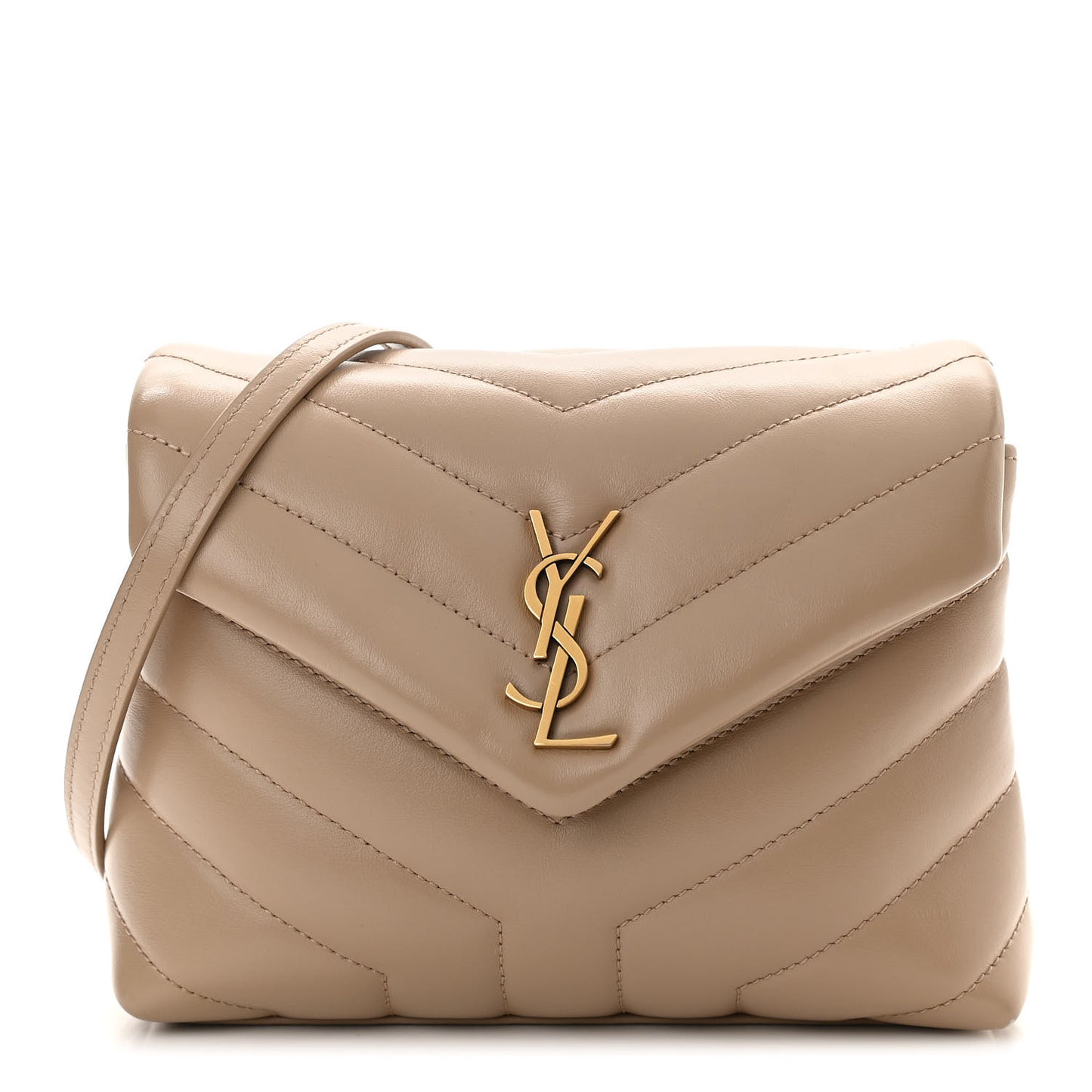 Calfskin Y Quilted Monogram Toy Loulou Crossbody Bag Dark Beige
