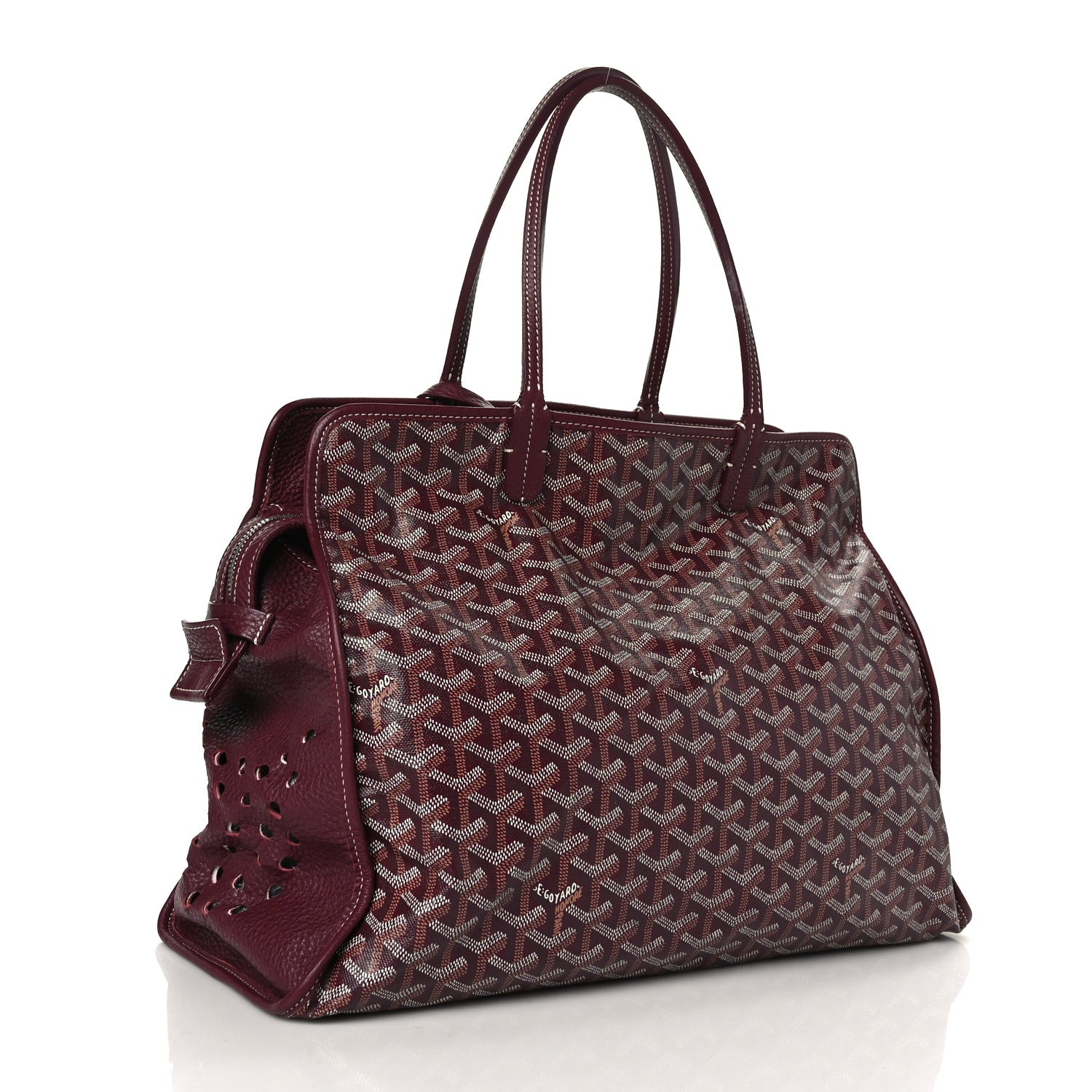 Goyard Goyardine Sac Hardy Pet Carrier PM Burgundy 4 of 11