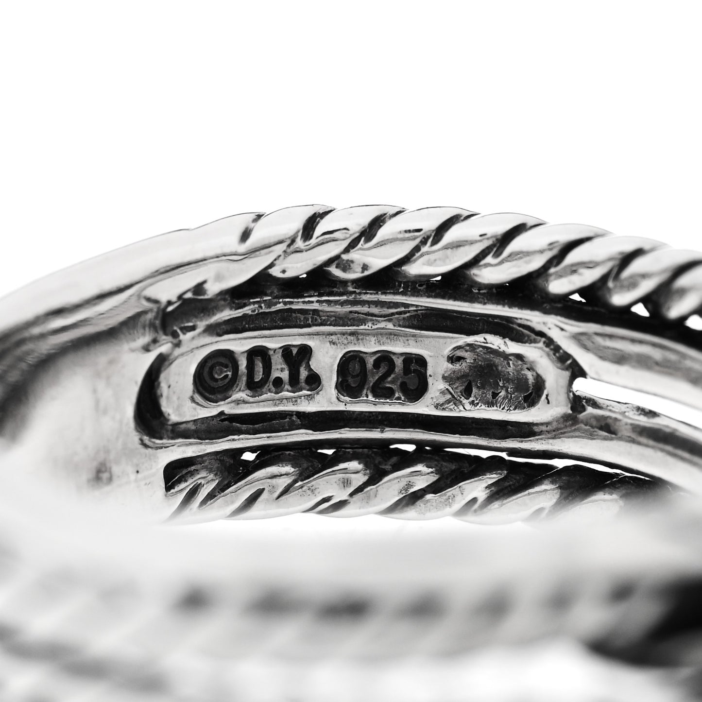 Sterling Silver Diamond X Crossover Ring 52 6