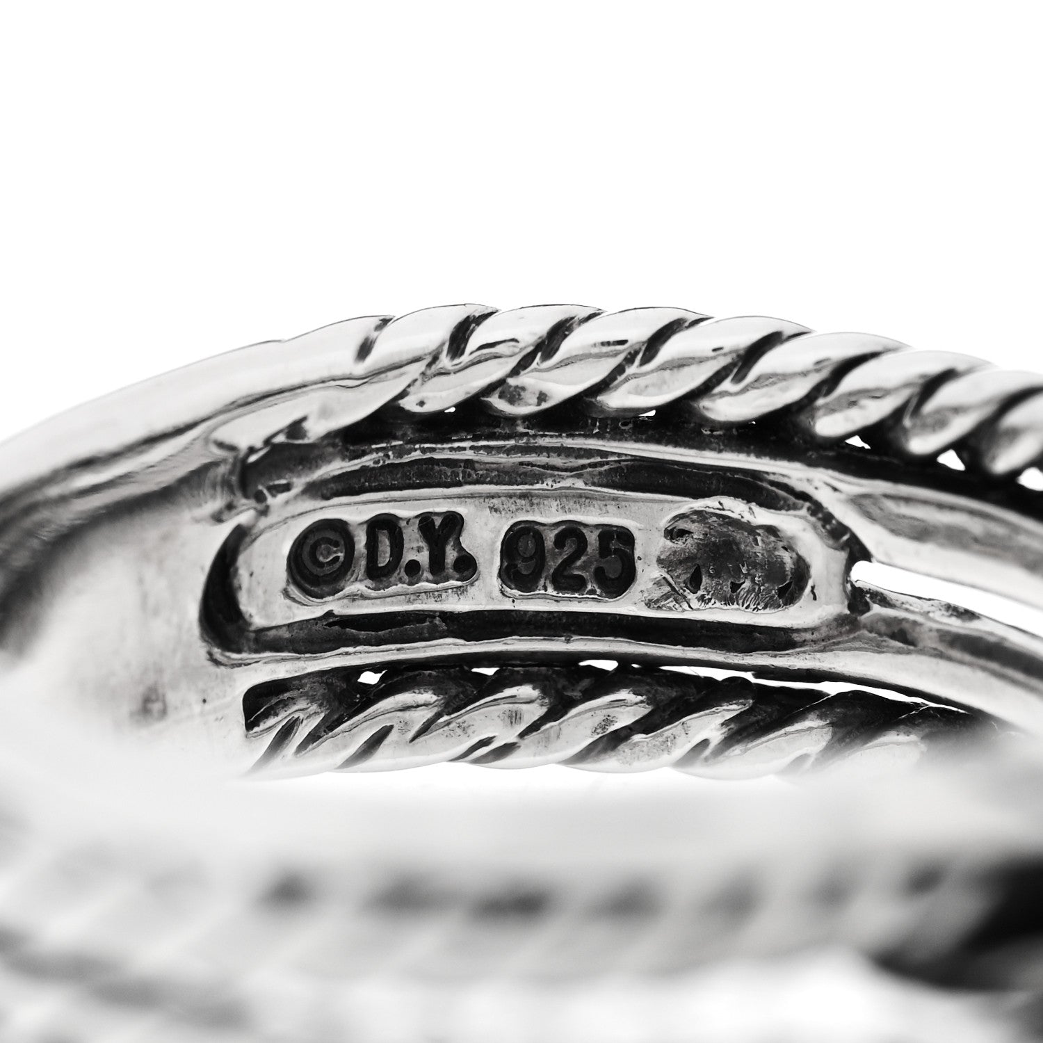 David Yurman Sterling Silver Diamond X Crossover Ring 52 6 4 of 4