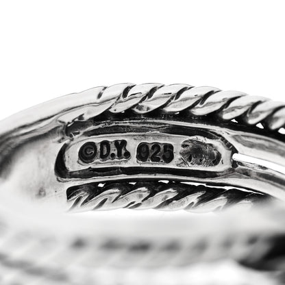 David Yurman Sterling Silver Diamond X Crossover Ring 52 6 4 of 4