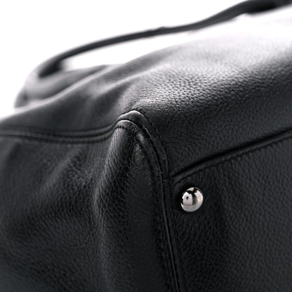 Chanel Calfskin Mademoiselle Lock Cerf Executive Shopper Tote Black 10 of 23