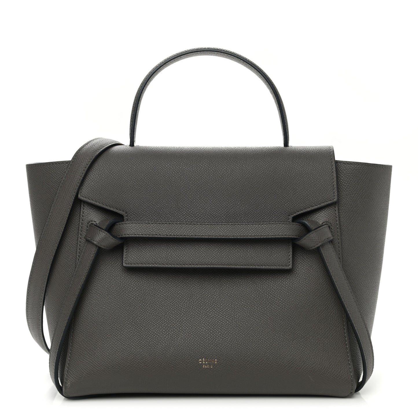 Grained Calfskin Micro Belt Bag Grey