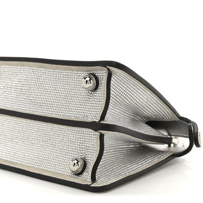 Fendi Crystal Vitello Laminato FF Petite Peekaboo I SEE U Satchel Crystal Argento 10 of 13