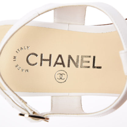 Chanel Lambskin Logo Thong Sandals 35.5 White 6 of 7