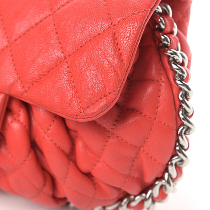 Chanel Washed Lambskin Quilted Mini Chain Around Messenger Red 11 of 15