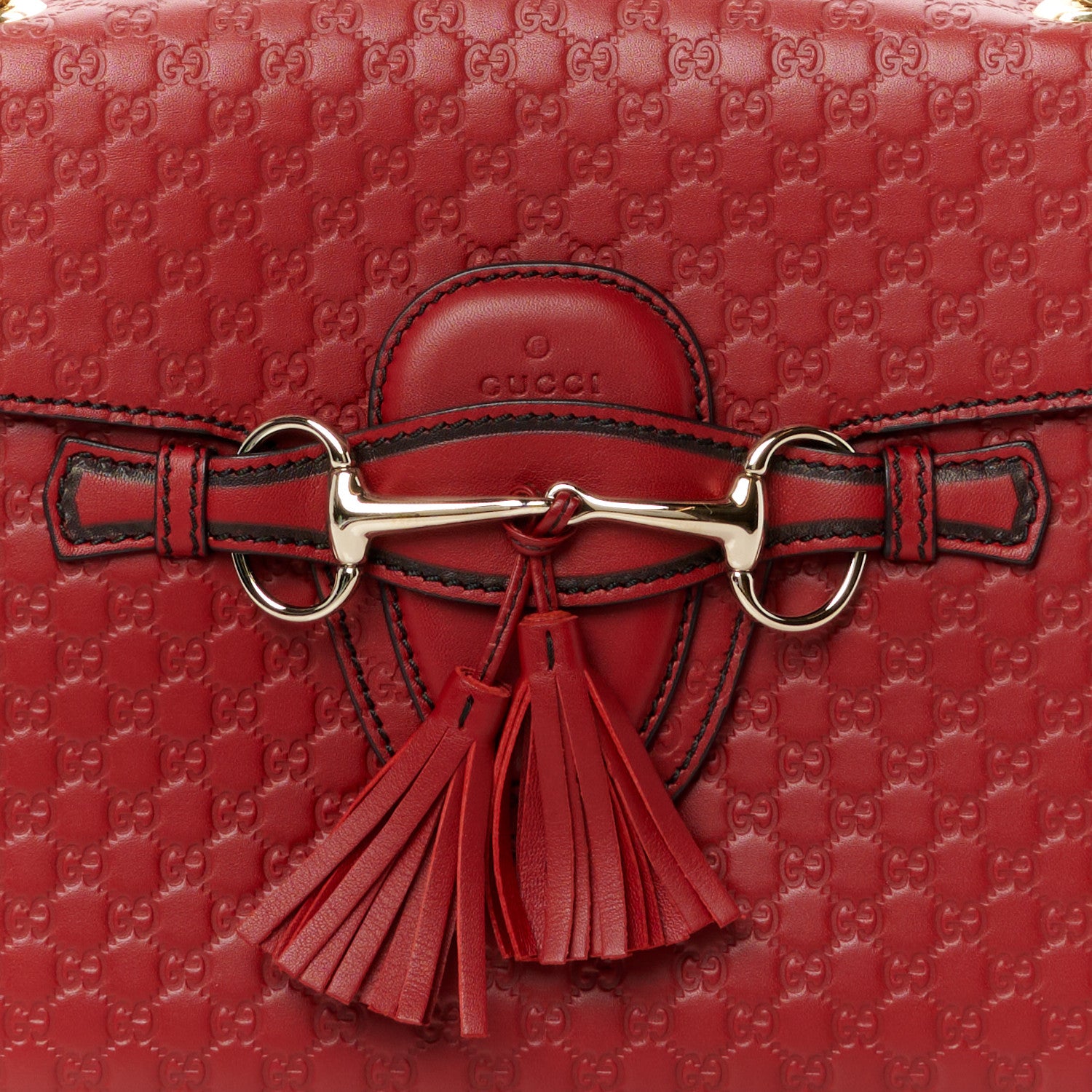 Gucci Microguccissima Medium Emily Chain Shoulder Bag Red 8 of 10