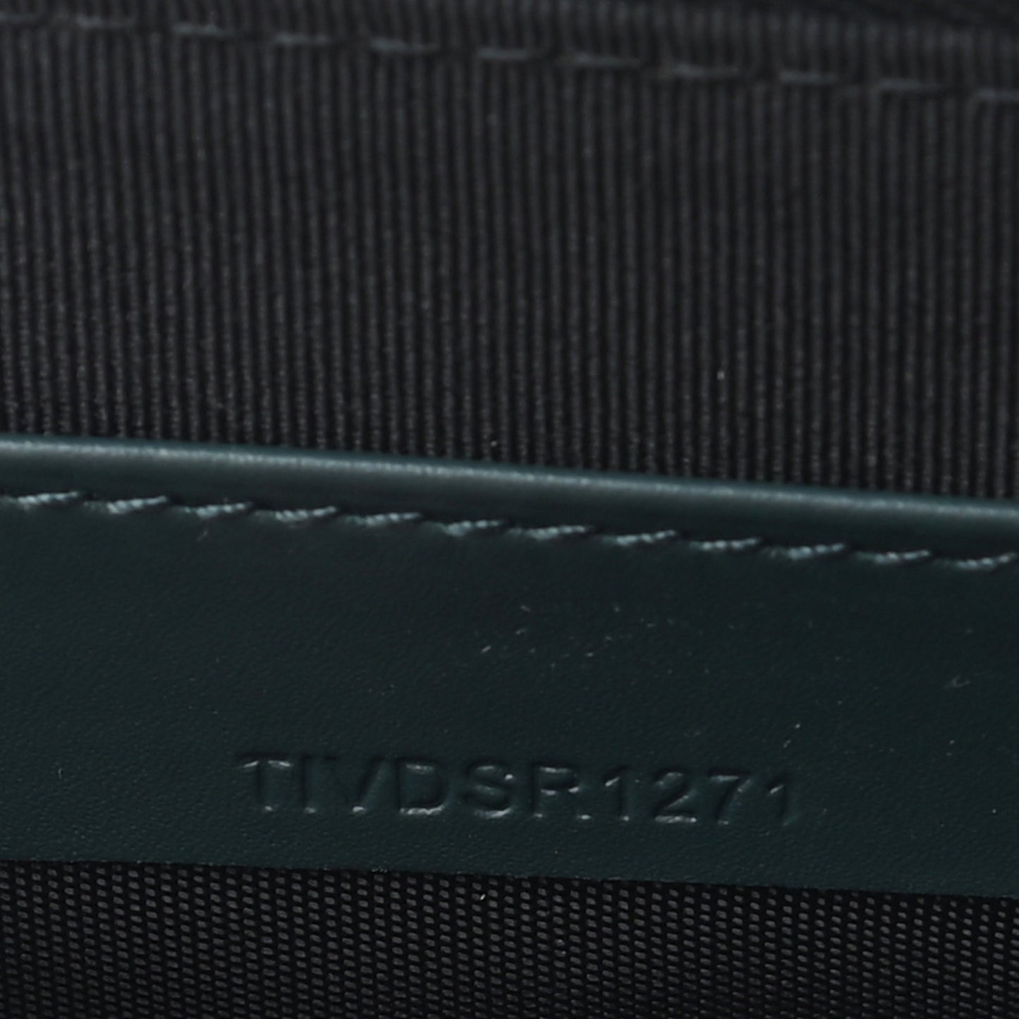 Grainy Calfskin Zip Pouch Clutch Dark Cyan