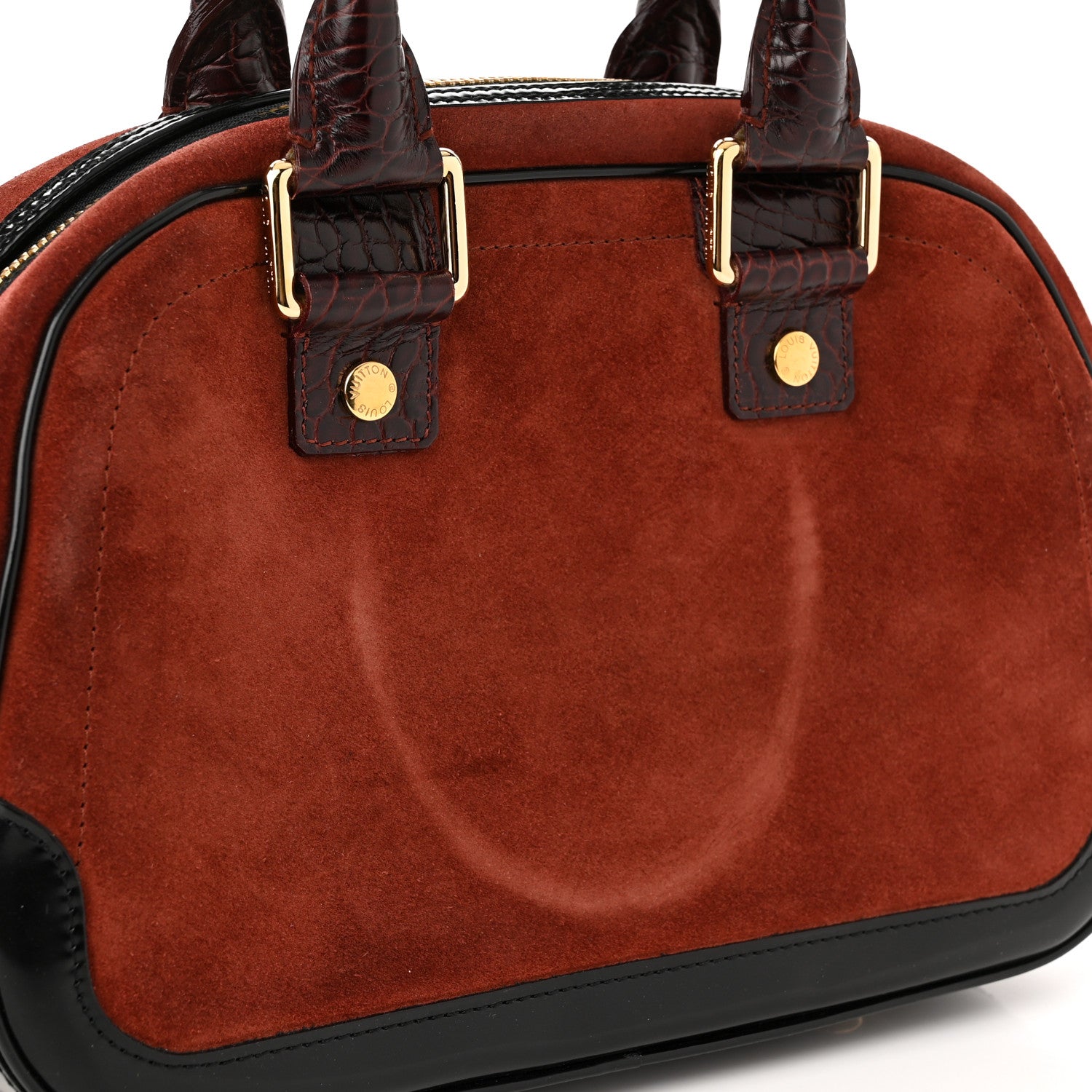 Louis Vuitton Suede Stamped Havane Bowler PM Brun 9 of 9