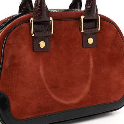 Louis Vuitton Suede Stamped Havane Bowler PM Brun 9 of 9