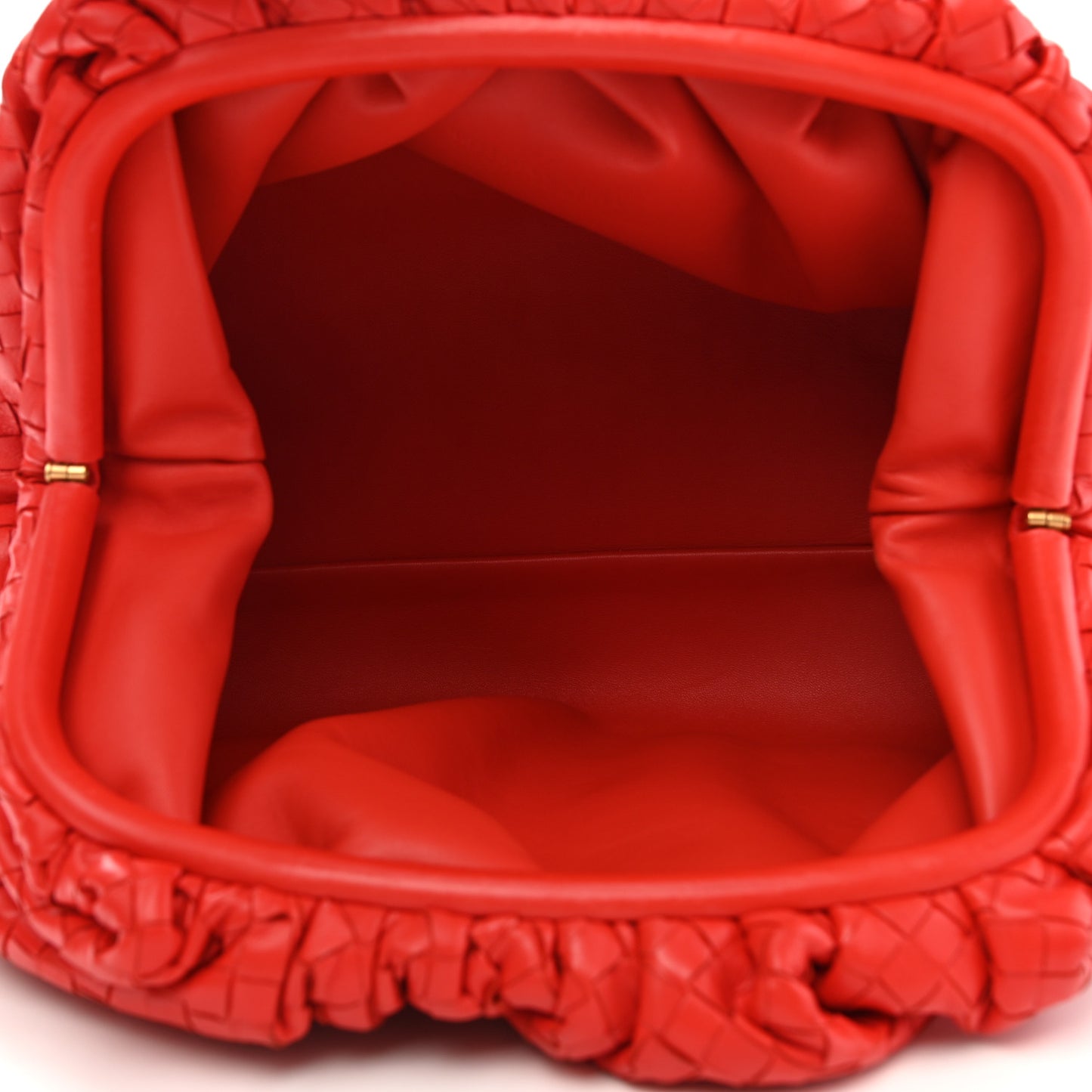 Nappa Maxi Intrecciato The Pouch Oversized Clutch Bright Red