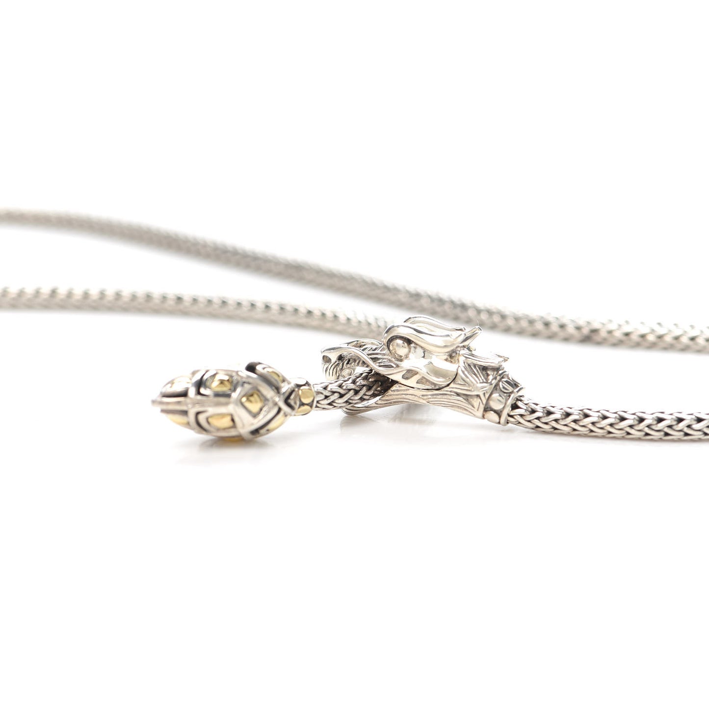 Sterling Silver 18K Yellow Gold Legends Naga Dragon Lariat Necklace