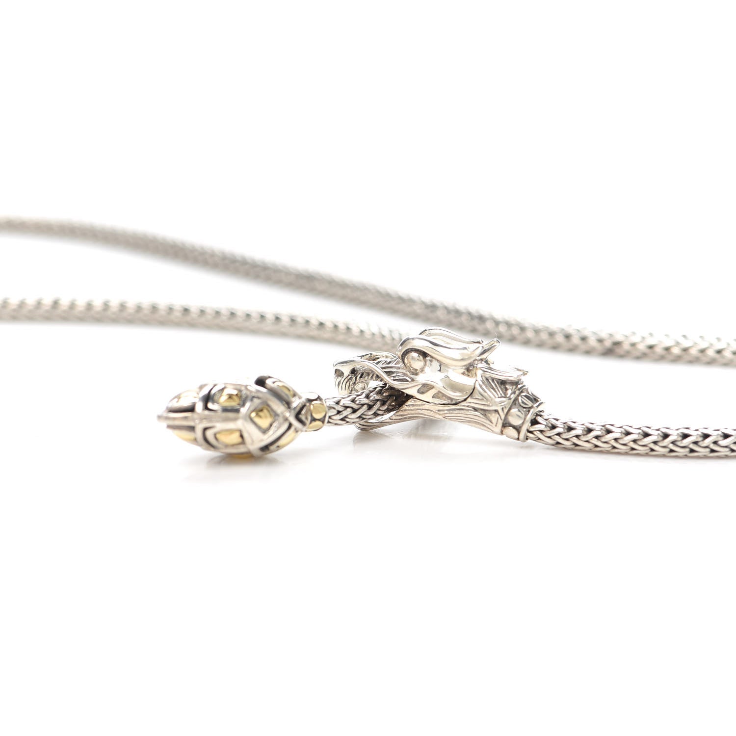 John Hardy Sterling Silver 18K Yellow Gold Legends Naga Dragon Lariat Necklace 4 of 6