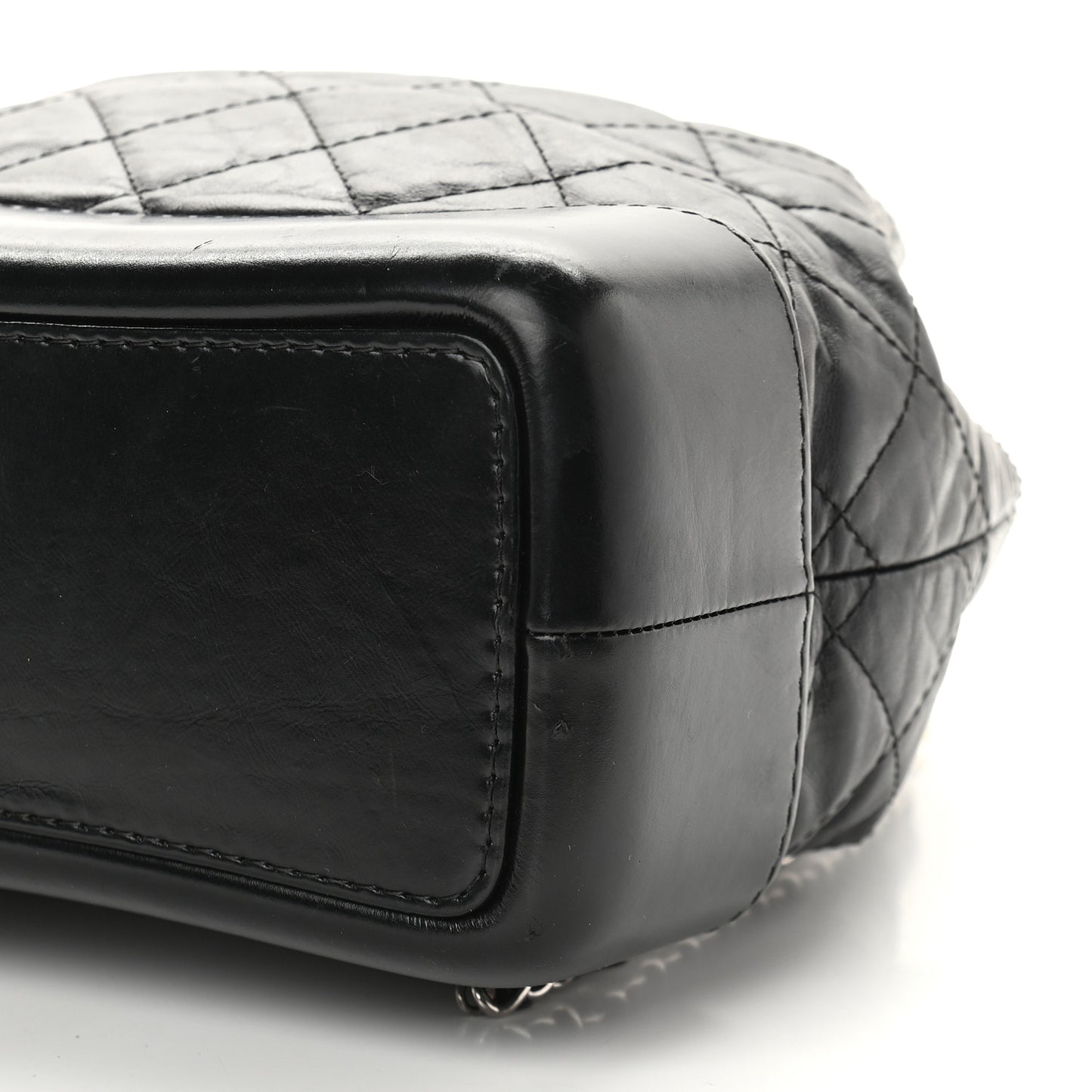 Aged Calfskin Quilted Small Gabrielle Backpack Black