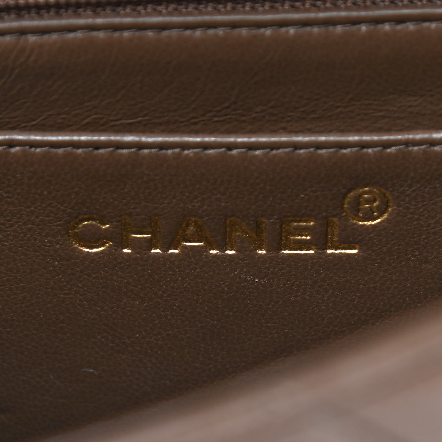 Lambskin Quilted Small Single Flap Brown