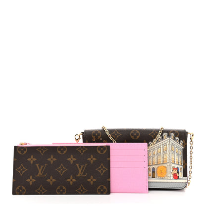 Louis Vuitton Monogram 2022 Christmas Animation Paris Pochette Felicie Chain Wallet Pink 3 of 12