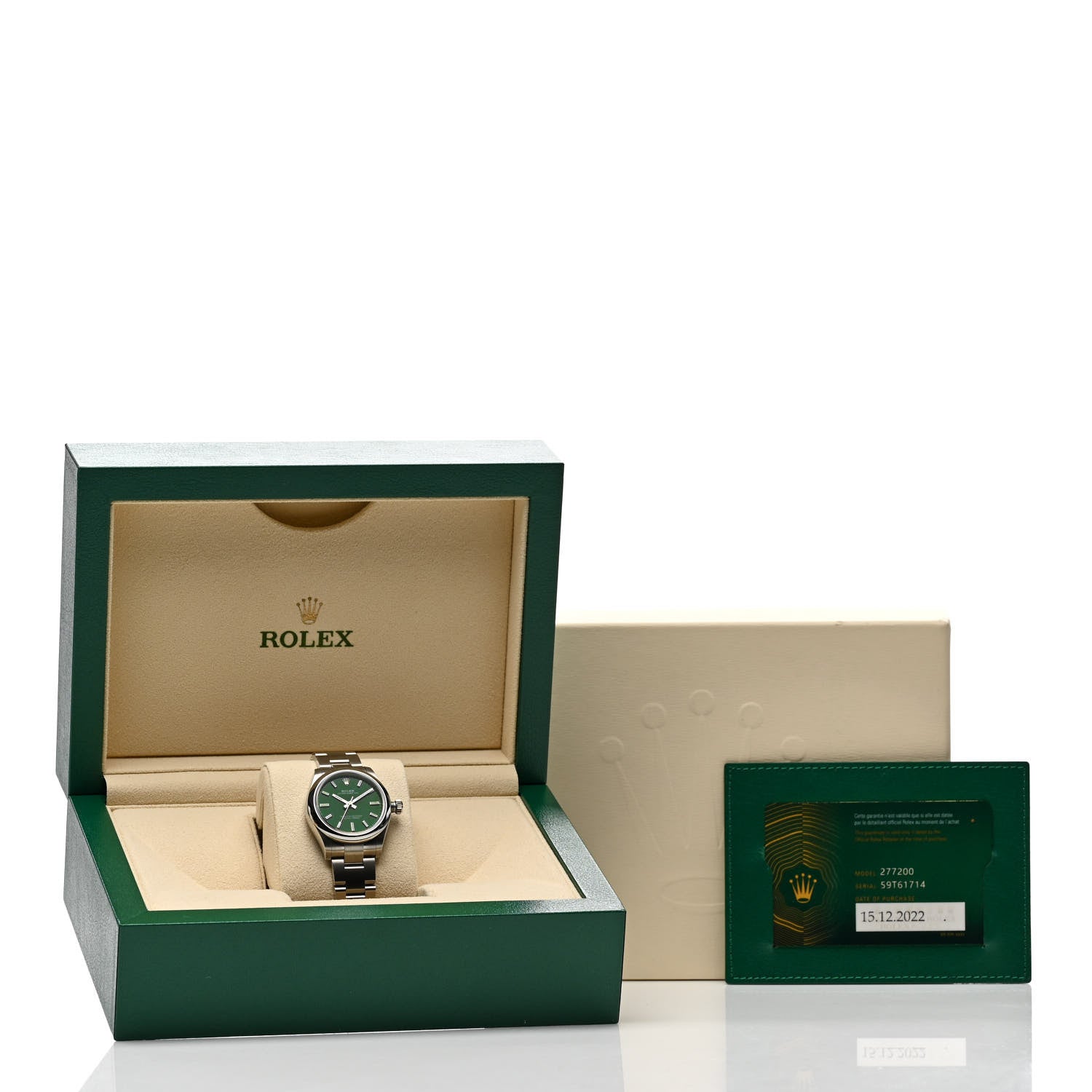 Rolex Stainless Steel 31mm Oyster Perpetual Watch Green 277200 5 of 5