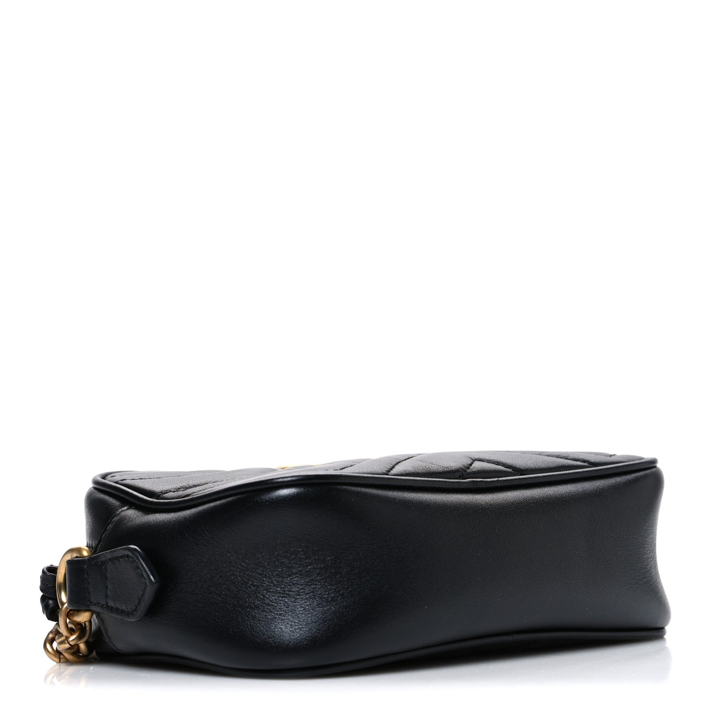 Calfskin Matelasse Mini GG Marmont Chain Shoulder Bag Black