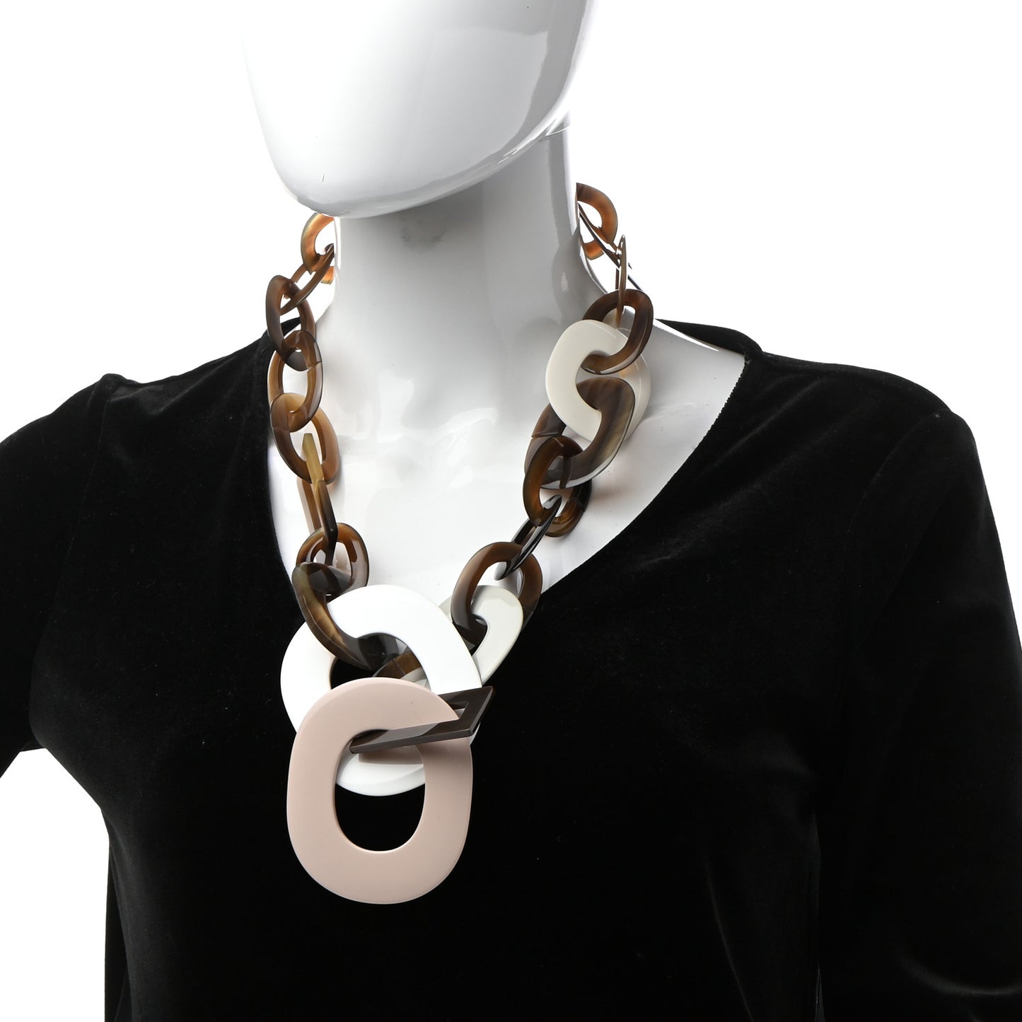 Lacquered Wood Buffalo Horn Duncan Necklace