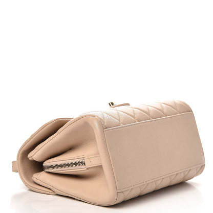 Chanel Shiny Sheepskin Quilted Small Trapezio Flap Beige 4 of 8