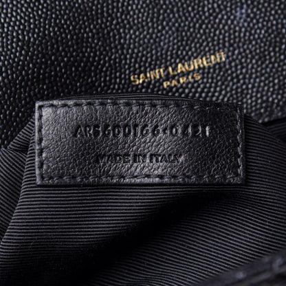 Saint Laurent Grain De Poudre Textured Mixed Matelasse Large Triquilt Monogram Satchel Black 7 of 10