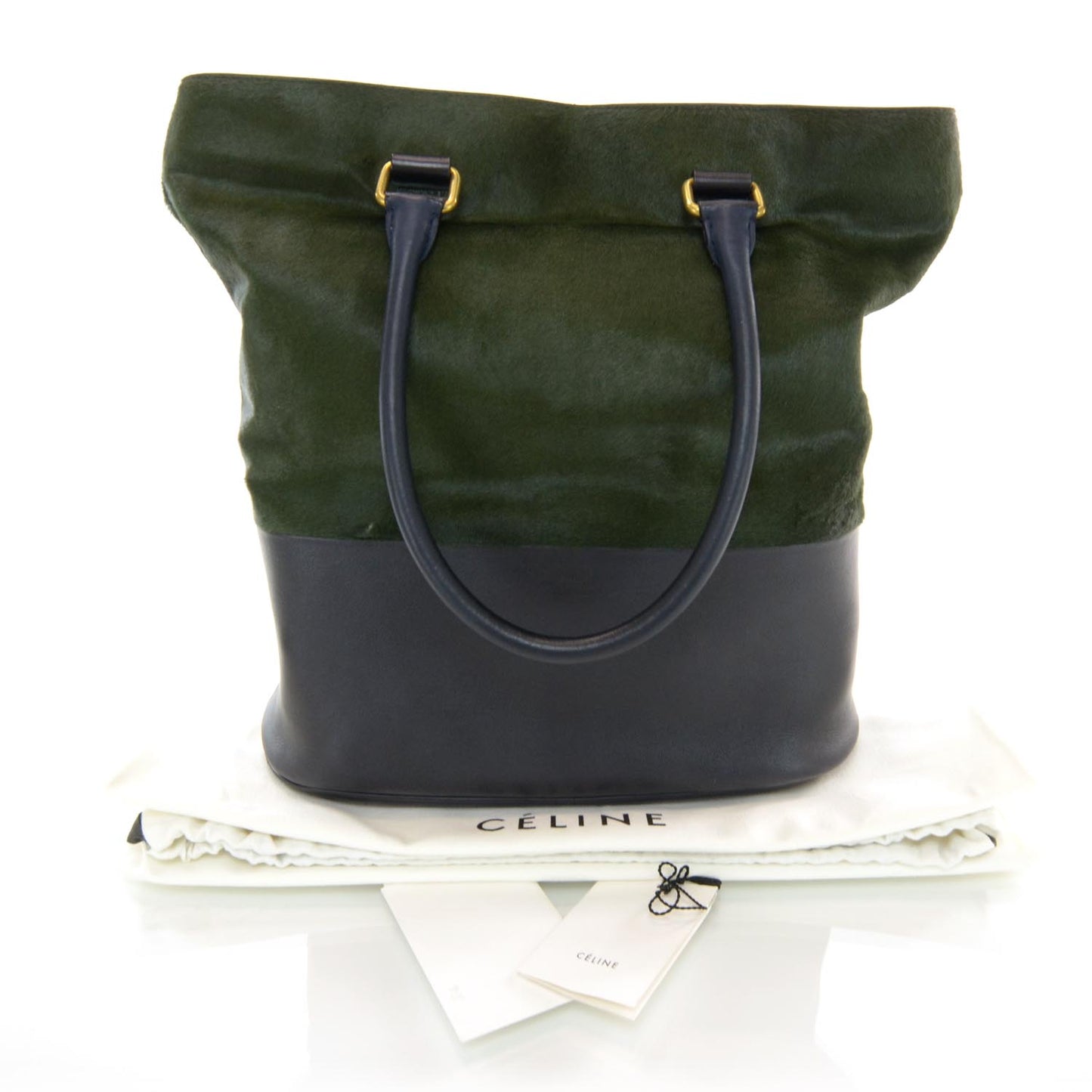 Pony Hair Racer Stripe Tote Green