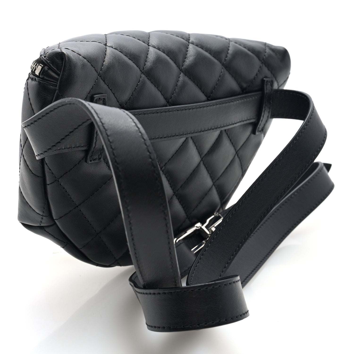 Chanel Lambskin Quilted Waist Belt Bag Black 2 of 10