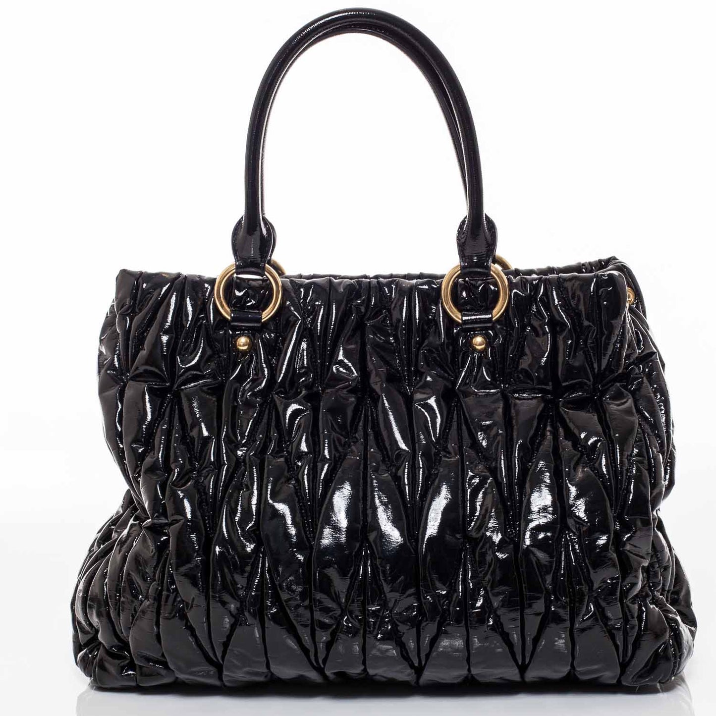 Vinyl Matelasse Tote Black