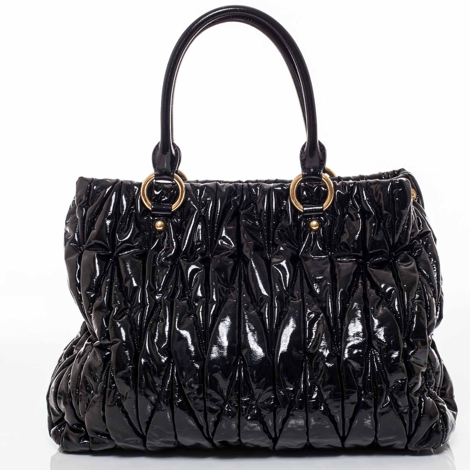 Miu Miu Vinyl Matelasse Tote Black 4 of 10