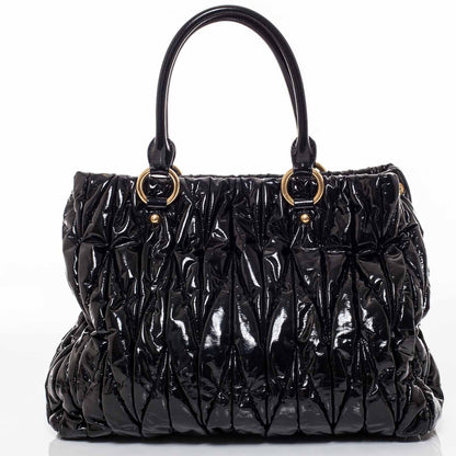 Miu Miu Vinyl Matelasse Tote Black 4 of 10