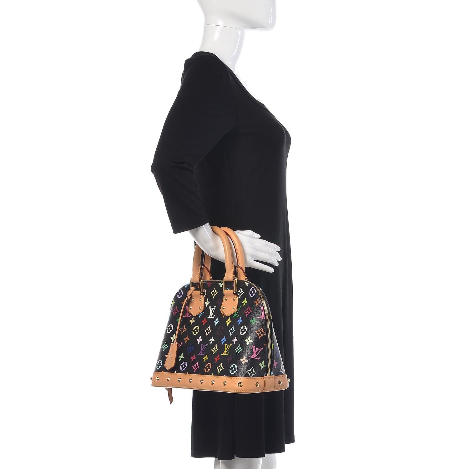 Louis Vuitton Monogram Multicolor Alma PM Black 2 of 9
